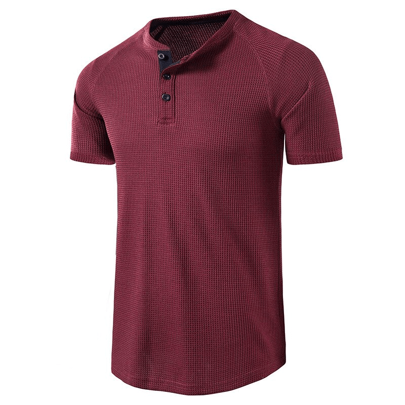 Short sleeves breathable red t-shirt for men, perfect for sports and fashion, SF1078 model made of lightweight polyester and spandex.